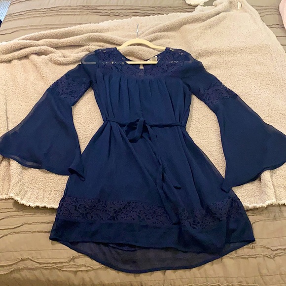Navy Boho Dress M - Picture 1 of 6